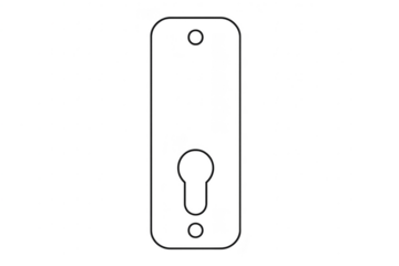 Elegant door plate outline with keyhole isolated on transparent background