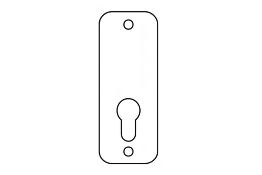 Elegant door plate outline with keyhole isolated on transparent background