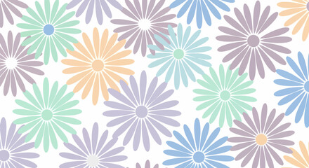 Pastel Floral Pattern Background with Flowers in Soft Tones