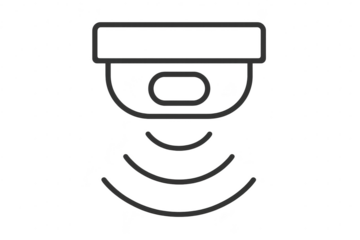 Security camera icon isolated on transparent background, modern surveillance symbol