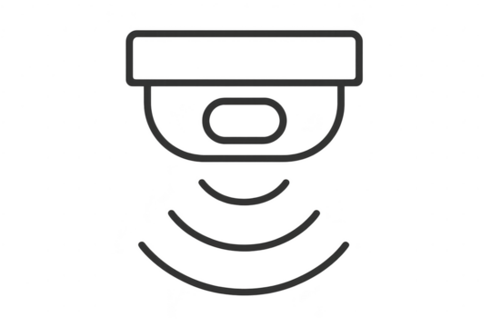 Security camera icon isolated on transparent background, modern surveillance symbol