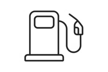 Gas station pump icon isolated on transparent background, simple line art