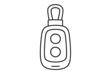 Abstract car key outline isolated on transparent background, modern design