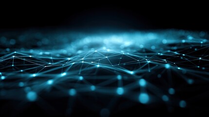 Abstract Network Background with Glowing Connections for Technology, Science, and Digital Design
