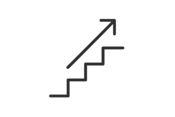 Stairway to success isolated on transparent background, growth concept art
