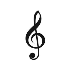 Naklejka premium treble clef on white background