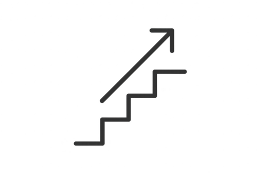 Stairway to success isolated on transparent background, growth concept art