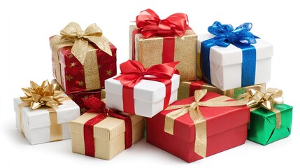 Obraz premium red gift box with ribbon
