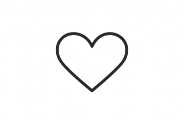 Minimalist dark gray heart outline symbol icon isolated on transparent background