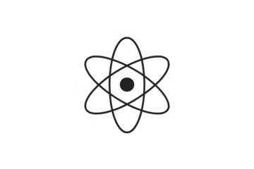Abstract atom structure symbol isolated on transparent background, science concept