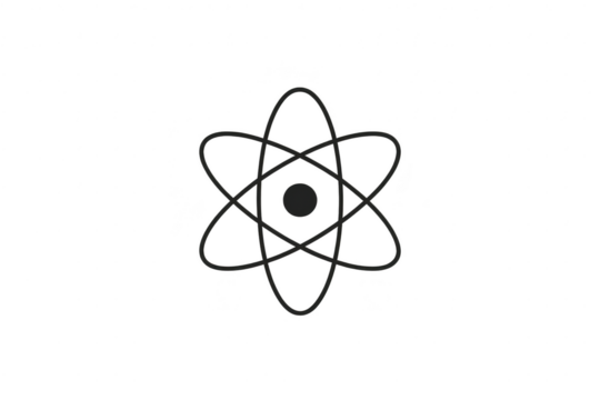 Abstract atom structure symbol isolated on transparent background, science concept