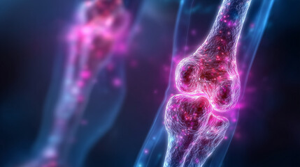 3D rendering of human knee joint anatomy
