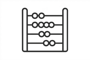 Minimalist abacus calculation tool icon isolated on transparent background