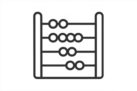 Minimalist abacus calculation tool icon isolated on transparent background