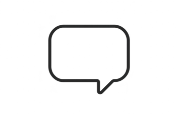 Simple dark gray outline speech bubble isolated on transparent background, icon