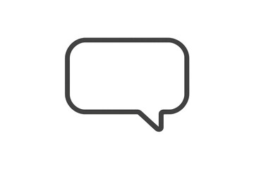 Naklejka premium Minimalist grey chat bubble icon, isolated on a transparent background, communication symbol.