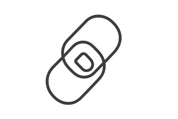 Stylized dark grey chain link icon isolated on transparent background, simple graphic illustration