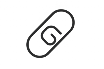 Simple gray paperclip icon isolated on transparent background, stationery item