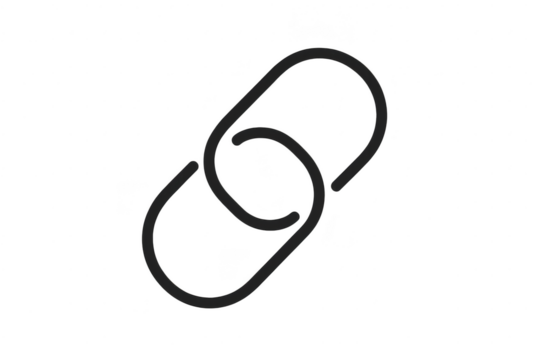 Simple dark grey outline link icon isolated on transparent background