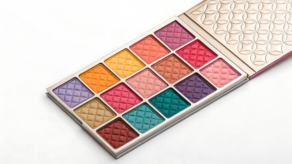 Colorful eyeshadow palette isolated on white background