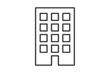 Simple stylized office building icon isolated on transparent background art