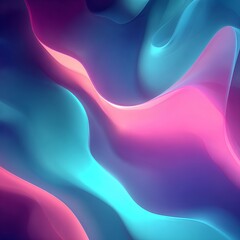 Abstract Luminous Fluid Waves Background with Gradient Pink, Purple, and Teal Colors