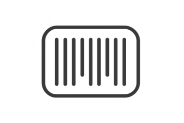 Barcode scan icon, simple outline on a transparent background image, vector