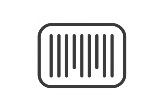 Barcode scan icon, simple outline on a transparent background image, vector - Powered by Adobe