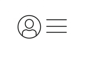 Outline contact card icon isolated on transparent background, minimalist style