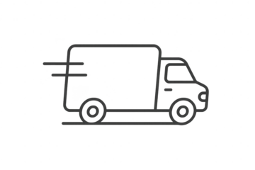 Delivery truck line icon isolated on transparent background, vector design