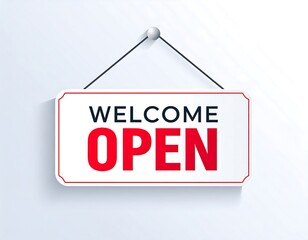 A welcome open sign hanging on a wall