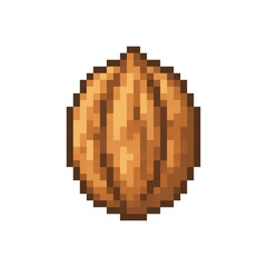  pixel art walnut 8 bit icon vector  for game, logo