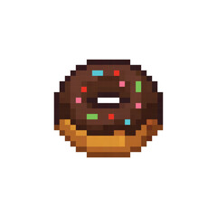  pixel art donut 8 bit icon vector  for game, logo