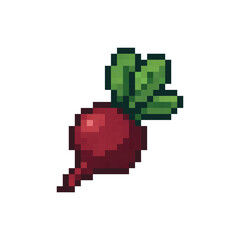  pixel art beetroot 8 bit icon vector  for game, logo