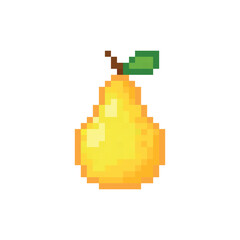  pixel art pear  8 bit icon vector  for game, logo