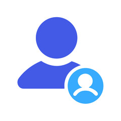 user profile icon on blue background