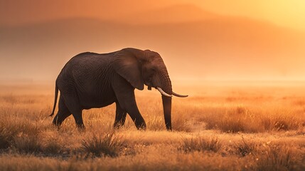 Fototapeta premium Elephant cross view