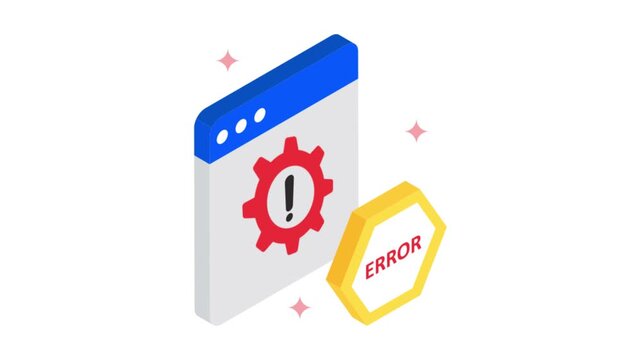 Technical Error isometric animation MP4 file