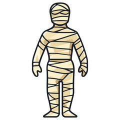 mummy, costume, halloween, festival, vector, transparent background, mannequin, model, suit, body, icon