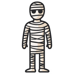 mummy, costume, halloween, festival, vector, transparent background, mannequin, model, suit, body, icon
