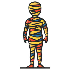 Obraz premium mummy, costume, halloween, festival, vector, transparent background, mannequin, model, suit, body, icon