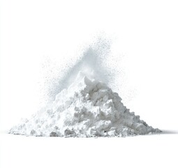 Pile of white powder erupting