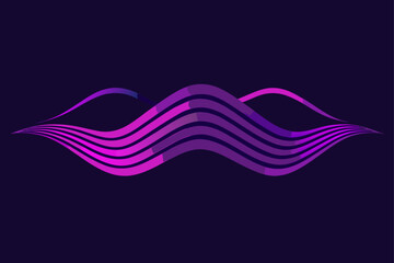 Abstract Techno Waves in Neon Purple