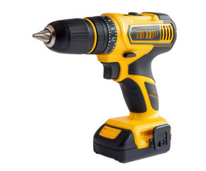 Cordless power drill isolated on transparent background for construction and repair