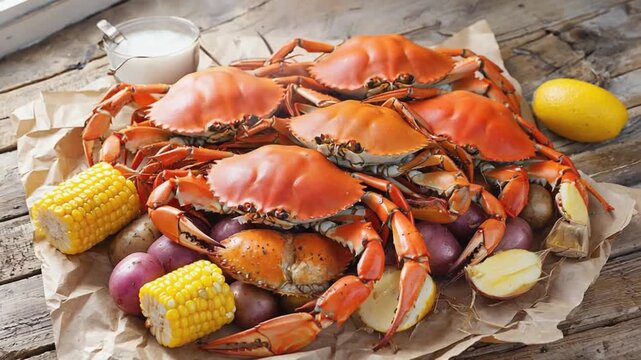 Seafood in a seafood restaurant.