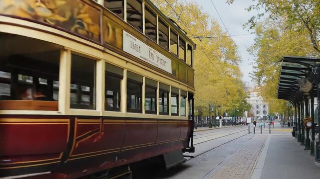 Double-decker tram.
