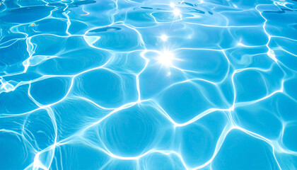 Obraz premium Swimming pool water shimmering with sunlight creating abstract patterns