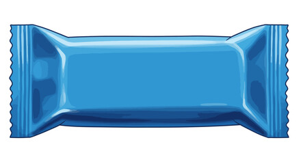 Blue Candy Wrapper Illustration with Serrated Edges and Glossy Finish.