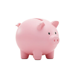 Fototapeta premium A cute pink piggy bank isolated on transparent background, symbolizing savings and financial planning