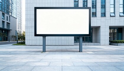 Fototapeta premium Blank Billboard Mockup on City Street for Advertising, Marketing Campaigns, and Promotional Content
